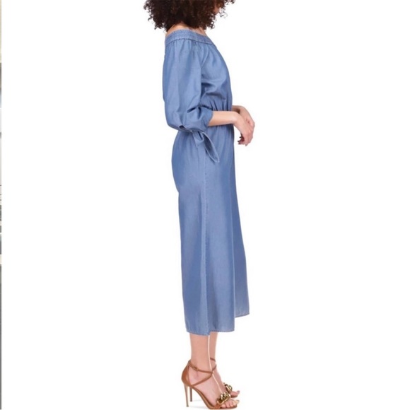 MICHAEL Michael Kors Light Cadet Wash One-Shoulder Women Jumpsuit - Picture 9 of 15